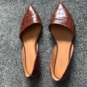 J. Crew Women's Dark Brown Croc-Patterned Loafers